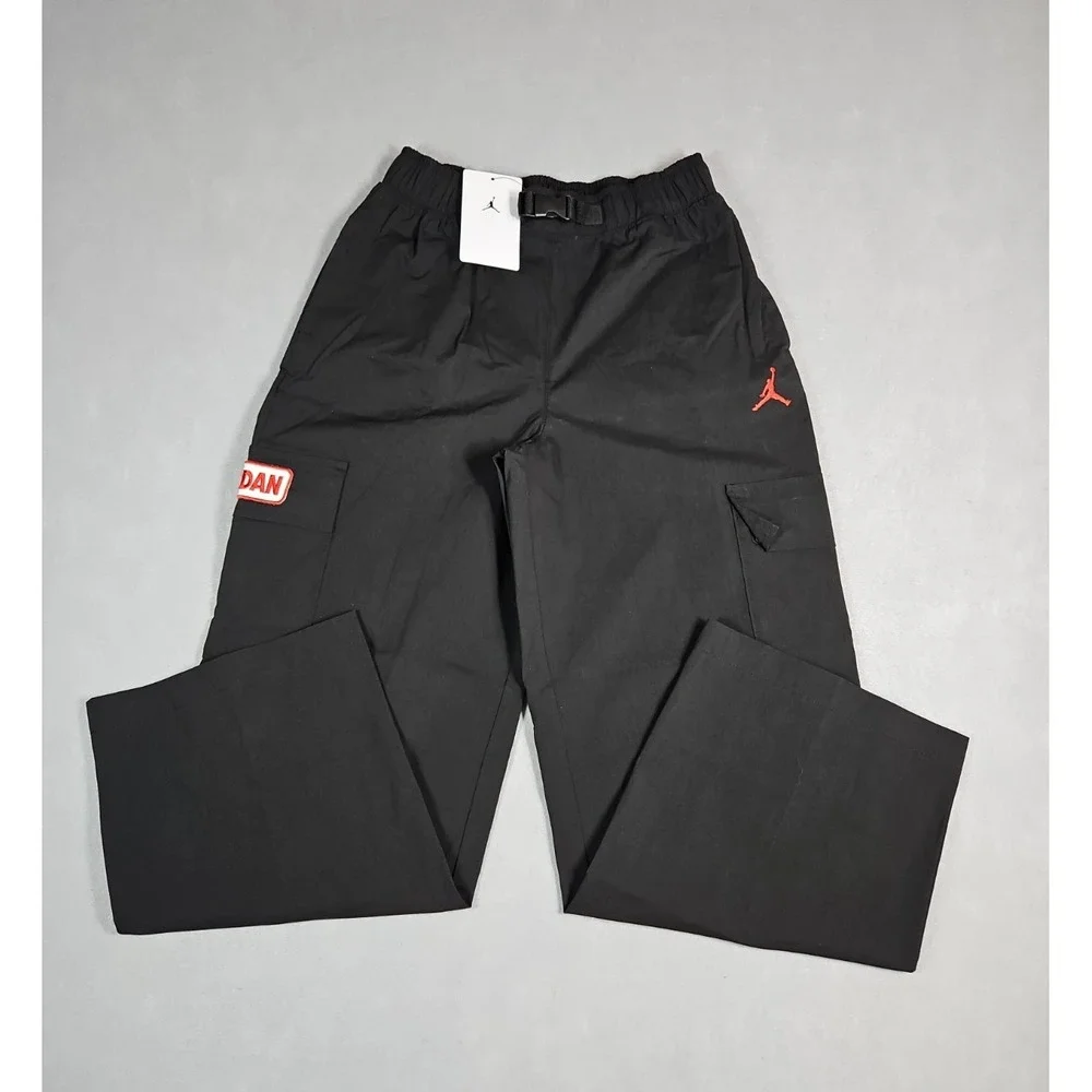 Jordan Boys Black Pull On Cargo Pants Size Medium (10/12) NWT